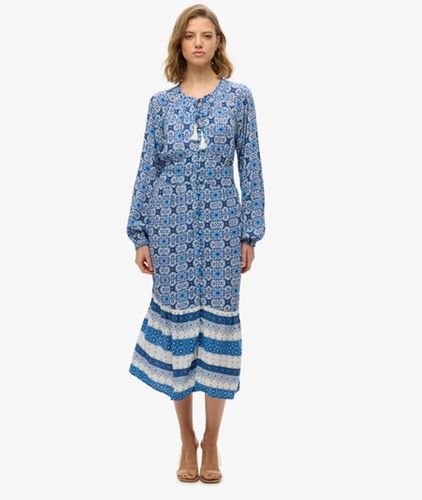 Robe Mi-longue Imprimée à Manches Longues Taille: 42 - Superdry - Modalova