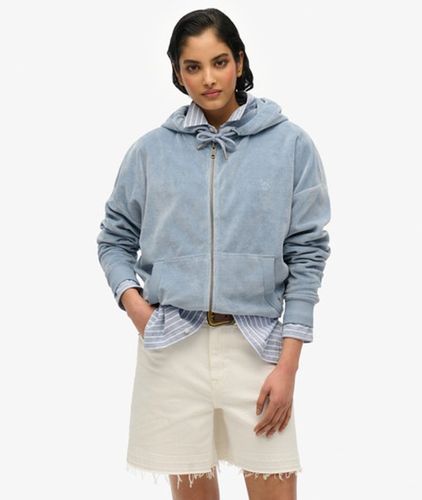 Women's Velours-kapuzenjacke - Größe: 42 - Superdry - Modalova