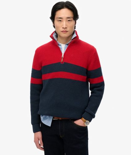 Pull Rayé Coton à col Zippé Classic Taille: Xxl - Superdry - Modalova