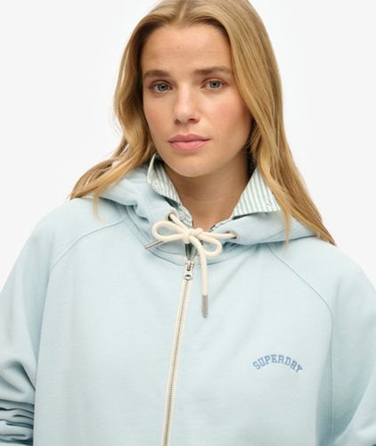 Coton Logo Essential Sweat À Capuche Zippé À Manches Raglan, , Taille: 44 - Superdry - Modalova