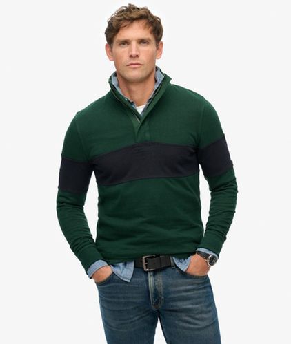 Coton Rayé Classique Demi-Zip Polo Rugby, & , Taille: XL - Superdry - Modalova
