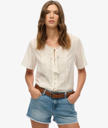Top Boutonné Brodé à Manches Courtes Taille: 42 - Superdry - Modalova
