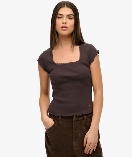T-shirt Essential Col Carré Coupe Ajustée Taille: 42 - Superdry - Modalova