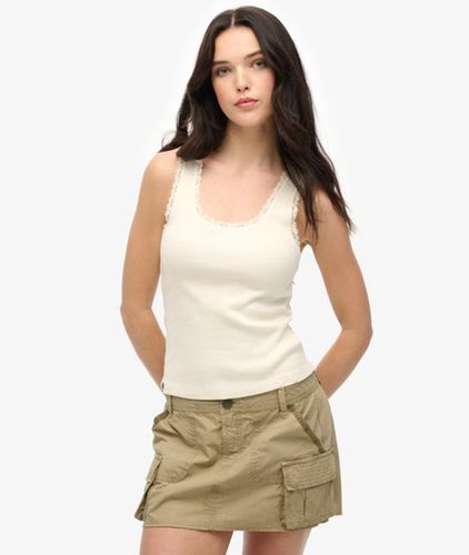 Damen Vintage Tanktop mit Spitzenbesatz - Größe: 40 - Superdry - Modalova