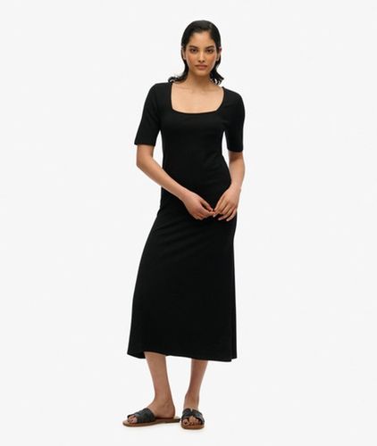Damen Kurzärmeliges Midikleid aus Jersey mit Eckigem Ausschnitt - Größe: 36 - Superdry - Modalova
