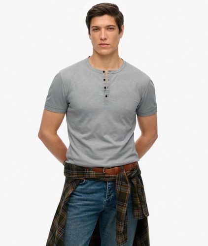 Herren Baumwolle Kurzärmeliges Grandad-Oberteil aus Jersey, - Größe: L - Superdry - Modalova