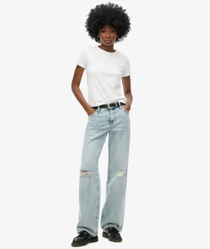 Jean Large à Taille Mi-haute en Coton Biologique Taille: 32/30 - Superdry - Modalova