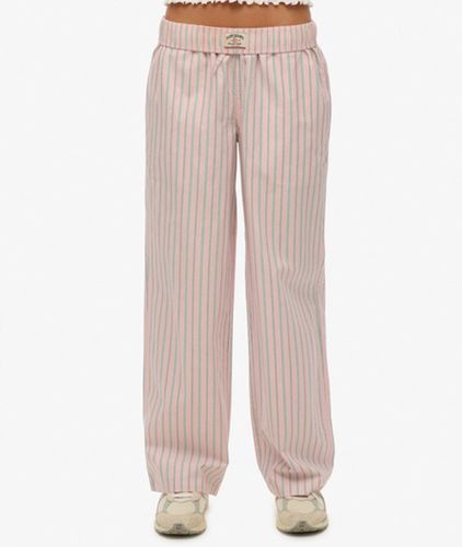 Damen Gestreifte Bio-baumwoll-hose Reguläre Passform - Größe: 40 - Superdry - Modalova