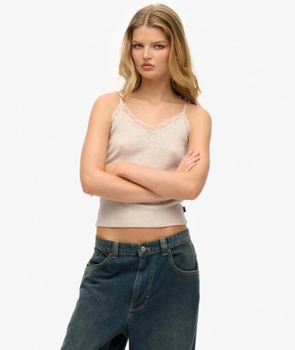 Women's Essential Trägertop mit Spitzenbesatz - Größe: 44 - Superdry - Modalova