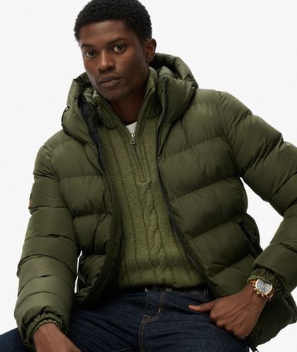 Herren Sportliche Kapuzen-steppjacke mit Lockerer Passform - Größe: L - Superdry - Modalova