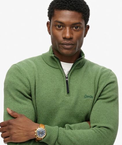 Pull Mi-zippé en Laine Mélangée Taille: L - Superdry - Modalova