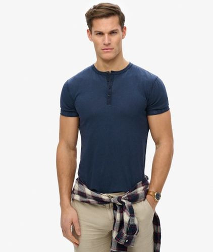Herren Slub Kurzarm-jersey-henley-shirt - Größe: M - Superdry - Modalova