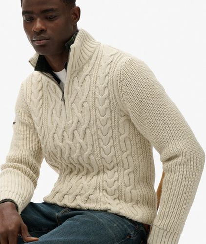 Pull à Demi-zip en Maille Torsadée Jacob Taille: Xxl - Superdry - Modalova