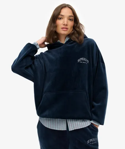 Logo Brodé Country Club Velour Décontracté Sweat À Capuche, , Taille: 42 - Superdry - Modalova