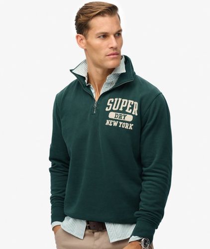 Coton Logo Brodé Vintage Athletic Pull À Demi-Zip, & , Taille: XXL - Superdry - Modalova