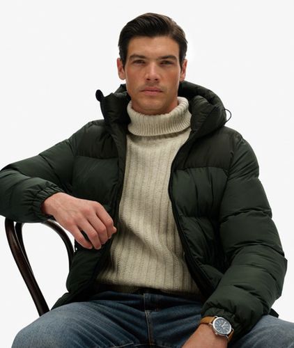 Herren Colourblock Steppjacke mit Kapuze - Größe: S - Superdry - Modalova