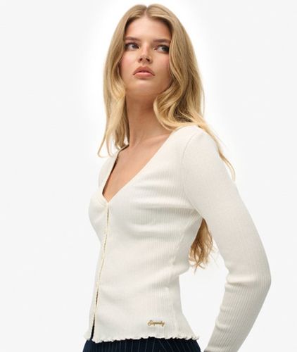 Coton Côtelé Essential Top Manches Longues Boutonné, , Taille: 36 - Superdry - Modalova