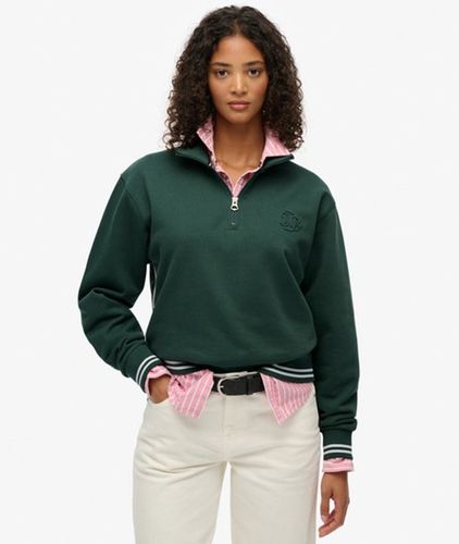 Coton Logo En Relief Country Club Embossé Pull À Demi-Zip, , Taille: 40 - Superdry - Modalova