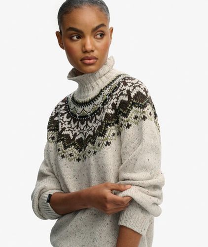 Damen Hochgeschlossener Pullover mit Norwegermuster - Größe: 36 - Superdry - Modalova