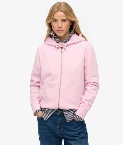 Damen Essential Kapuzenjacke mit Logo und Gebürstetem Innenfutter - Größe: 46 - Superdry - Modalova