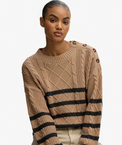 Damen Rundhalspullover mit Zopfmuster - Größe: 42 - Superdry - Modalova