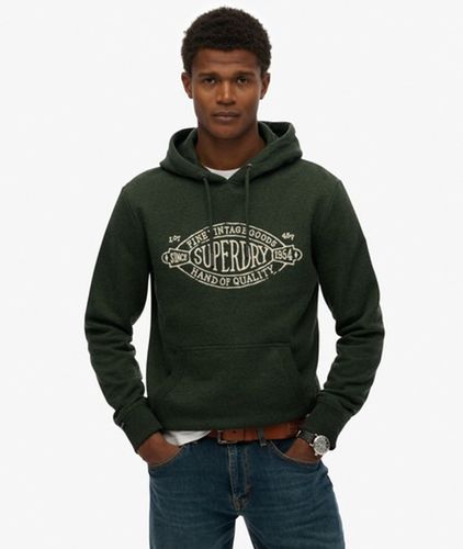 Herren Baumwolle Gesticktes Logo Outdoor Co Entspannter Kapuzenpullover, & , Größe: S - Superdry - Modalova