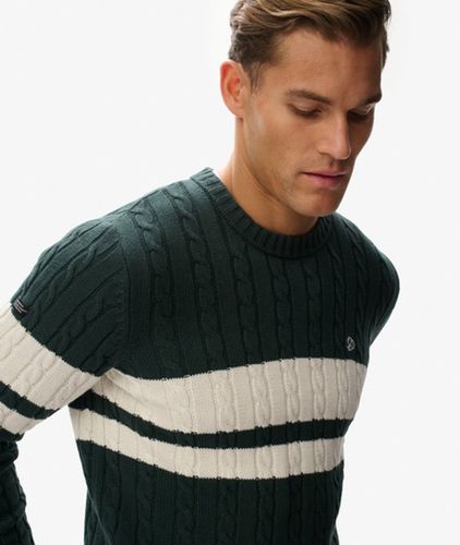 Pull en Maille Torsadée à Rayures en Coton Taille: Xxl - Superdry - Modalova