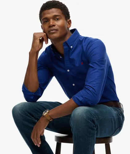Coton Logo Brodé Classique Oxford Chemise À Manches Longues, , Taille: L - Superdry - Modalova
