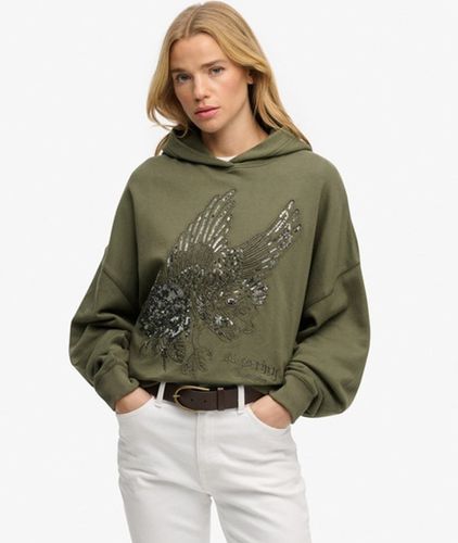 Sweat à Capuche OverTaille Fantaisie Effet Tatouage Taille: 44 - Superdry - Modalova