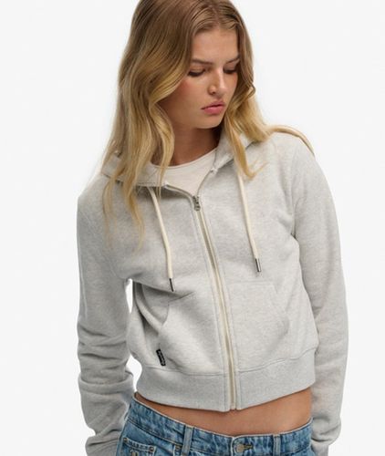 Damen Essential Logo Kurzer Zip-hoodie - Größe: 44 - Superdry - Modalova