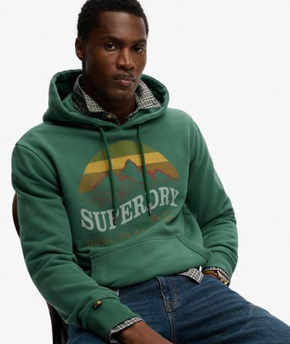 Herren Baumwolle Grafischer Druck Outdoors Mountain Berg Kapuzenpullover in Lockerer Passform, , Größe: XXXL - Superdry - Modalova