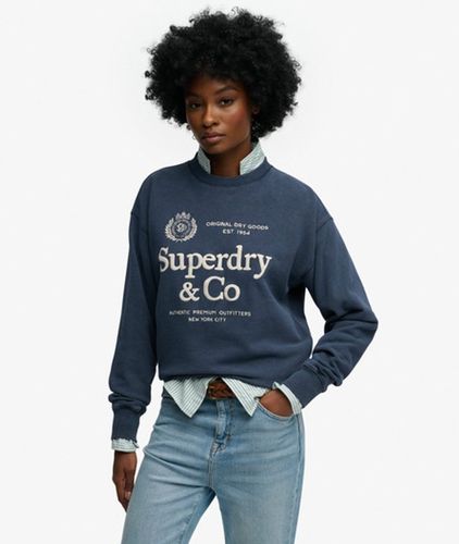 Damen Luxe Casual Besticktes Sweatshirt mit Lockerer Passform - Größe: 34 - Superdry - Modalova