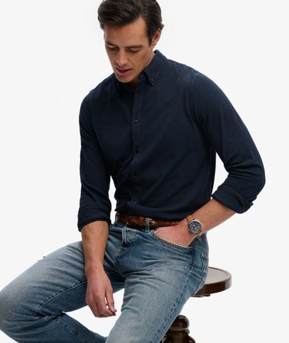 Herren Vintage Destroy Piqué-hemd mit Langen Ärmeln - Größe: S - Superdry - Modalova