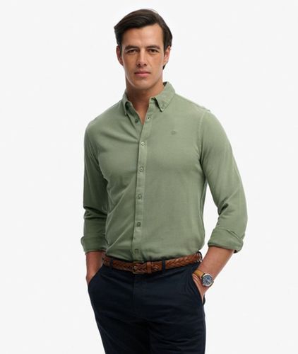 Herren Vintage Destroy Piqué-hemd mit Langen Ärmeln - Größe: L - Superdry - Modalova