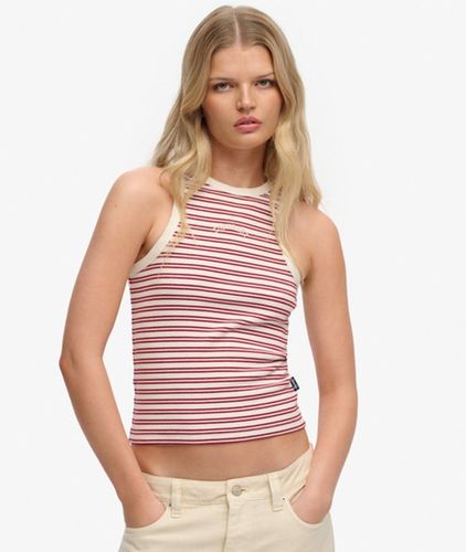 Damen Essential Logo Gestreiftes Racer Top mit Schmaler Passform - Größe: 38 - Superdry - Modalova
