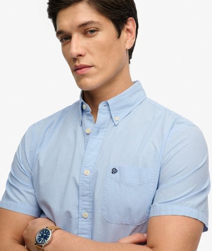 Coton Logo Brodé Preppy Poplin Chemise À Manches Courtes, , Taille: L - Superdry - Modalova