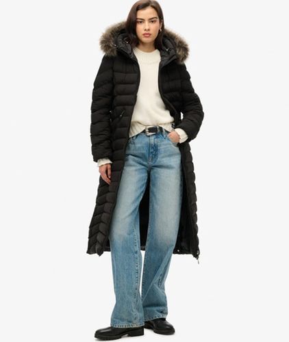 Veste Longue à Capuche en Fausse Fourrure Fuji Taille: 40 - Superdry - Modalova