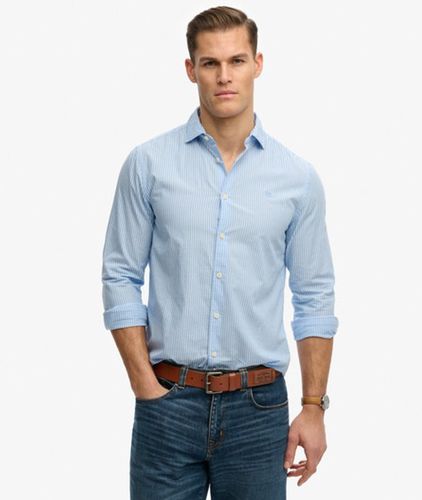Coton Logo Brodé Popeline À Col Cassé Chemise À Manches Longues, & , Taille: XXL - Superdry - Modalova