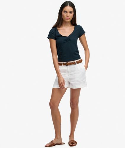 Damen Mittelhoch Geschnittene Leinenshorts - Größe: 32 - Superdry - Modalova