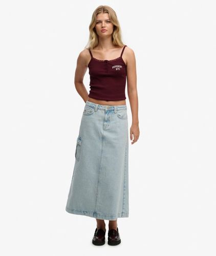 Damen Denim Cargo Maxirock - Größe: 40 - Superdry - Modalova
