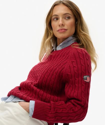 Damen Lässiger Zopfmuster-pullover - Größe: 42 - Superdry - Modalova