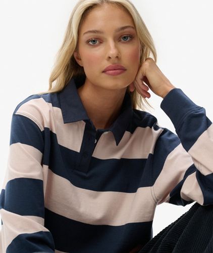 Damen Athletic Essentials Gestreiftes Rugby-oberteil in Cropped-länge - Größe: 42 - Superdry - Modalova