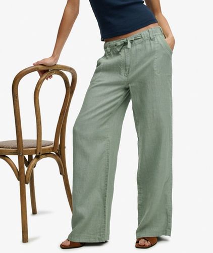Damen Leinenhose mit Tiefem Bund - Größe: 36 - Superdry - Modalova