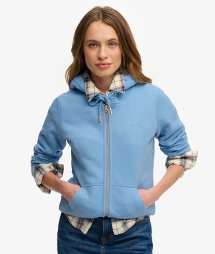 Damen Essential Kapuzenjacke mit Logo und Gebürstetem Innenfutter - Größe: 34 - Superdry - Modalova