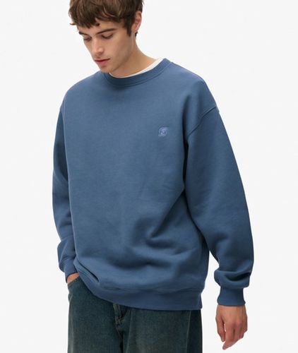 Coton Logo Brodé Blank Oversize Sweatshirt Ras-Du-Cou, , Taille: S - Superdry - Modalova