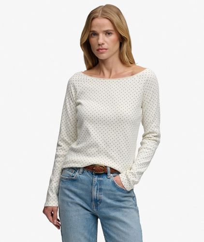 Damen Bardot Off-shoulder-top mit Schmaler Passform - Größe: 42 - Superdry - Modalova
