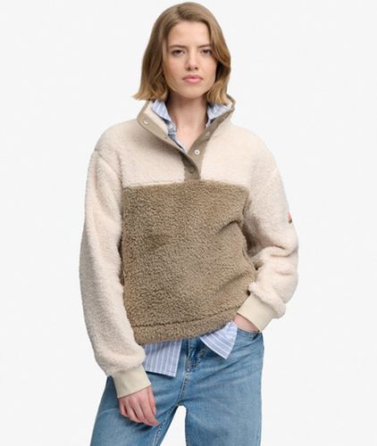 Damen Superweicher Mash Up TeddyFleece Henley Pullover, & , Größe: 44 - Superdry - Modalova