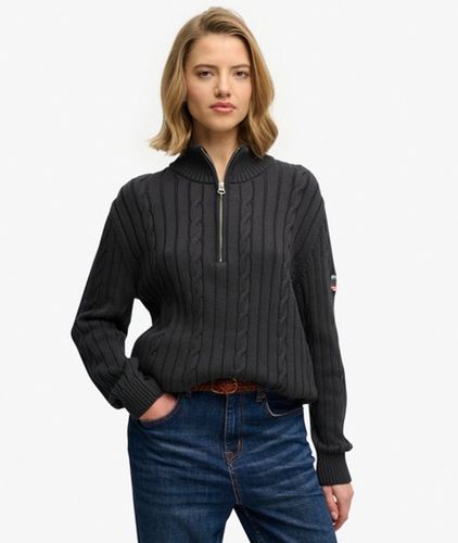 Pull à Demi-zip en Maille Torsadée Taille: 40 - Superdry - Modalova