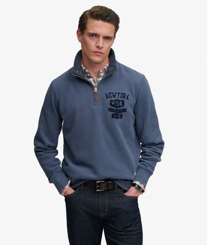 Herren Baumwolle Logo-Druck Tonaler Sweatshirt Mit Reißverschluss, , Größe: M - Superdry - Modalova
