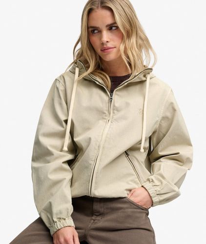 Damen Washed Twill Jacke mit Kapuze - Größe: 40 - Superdry - Modalova